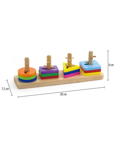 VIGA Holzbausteine mit Formsortierer Montessori – Spiel & Lernen
