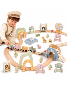 Holzeisenbahn Freizeitpark von Viga – Schienen 62 Teile. Geschenkset