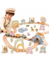 Wooden Amusement Park Train from Viga - Track 62 pcs. Gift Set