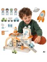 TOOKY TOY Holz-Parkplatz im Weltraum – Raumfahrtstation für Kinder
