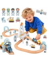 Wooden Space Train Tooky toy - Rocket Track Set 3+ Fun