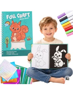 Rubbelaufkleber-Set aus glänzender Folie mit Tiermotiven – Woopie-Motive