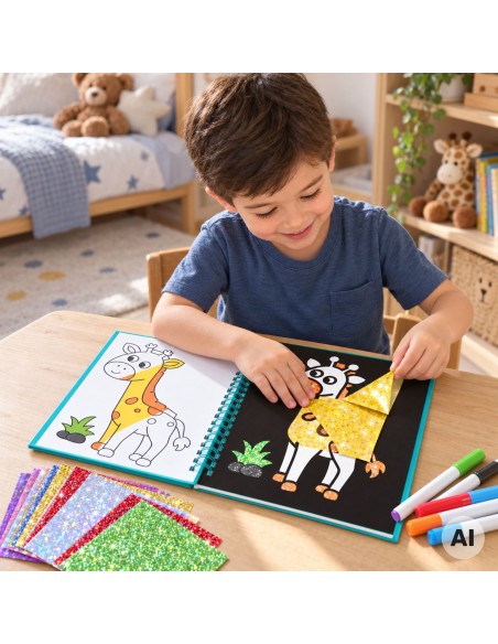 Scratch-Off Sticker Glossy Foil Animals Woopie - Set