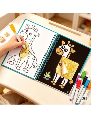 Rubbelaufkleber-Set aus glänzender Folie mit Tiermotiven – Woopie-Motive