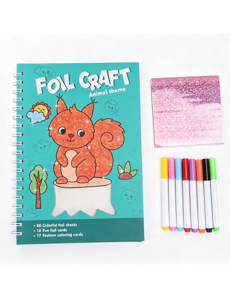 Rubbelaufkleber-Set aus glänzender Folie mit Tiermotiven – Woopie-Motive