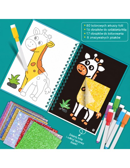 Rubbelaufkleber-Set aus glänzender Folie mit Tiermotiven – Woopie-Motive