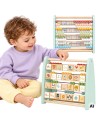 TOOKY TOY Double-Sided Wooden Abacus - Alphabet and Counting