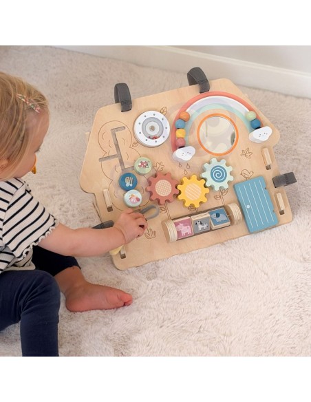 Motorik-Tafel 2-in-1 8-tlg. Klassische Dörfer – Holz-Lernspielzeug