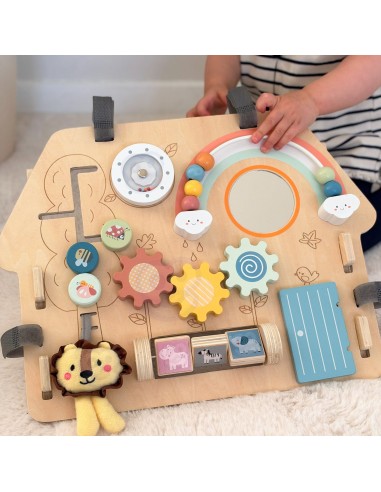 2-in-1 8-piece Classic Villages Manipulation Board - Wooden Educational Toy