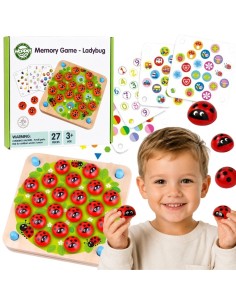 WOOPIE GREEN Marienkäfer – Holz-Gedächtnisspiel Lernpuzzle