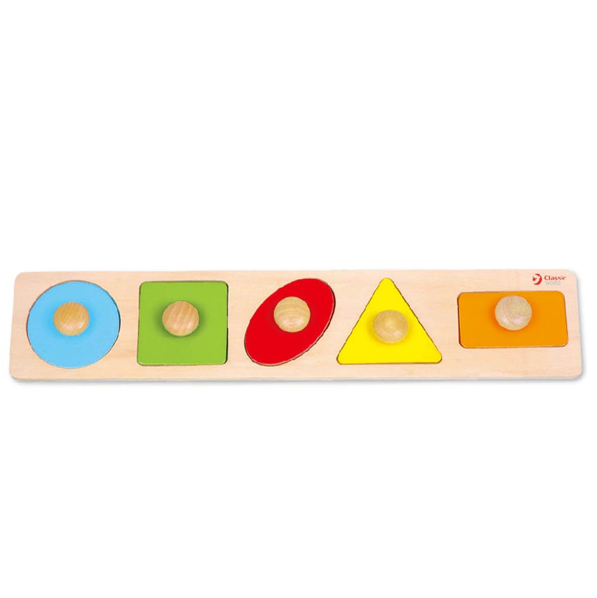 Układanka montessori dla dzieci nauka kształtów figur kolorów 7 el.