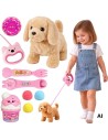 Woopie Interactive Plush Dog on a Leash with Accessories