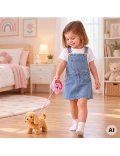 Woopie interaktiver Plüschhund an der Leine mit Zubehör 2