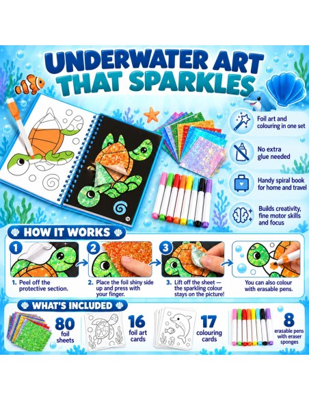 Coloring Book Art Set Foil PlayfulMario - Ocean