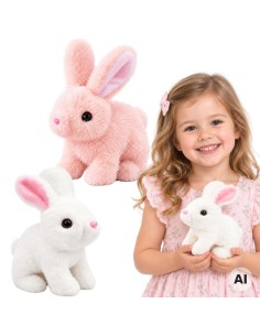 WOOPIE Bunny Interactive Plush Toy with Carrot White