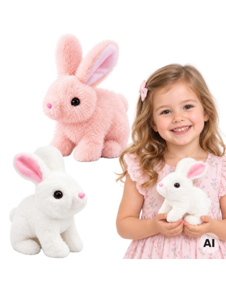 WOOPIE Bunny Interactive Plush Toy with Carrot White