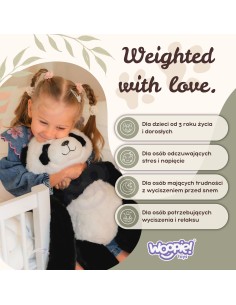 WOOPIE Panda sensorinis svertinis pliušinis žaislas 1 kg raminančiam miegui 2
