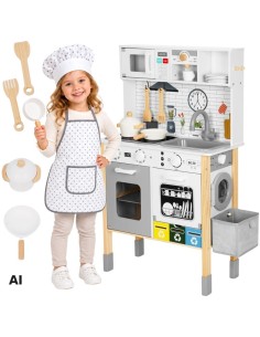 WOOPIE GREEN 9-in-1 Wooden Kitchen with Washing Machine and Whiteboard