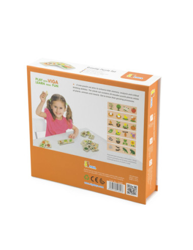 Drewniane Puzzle Rosnące zwierzątka i rośliny Viga Toys