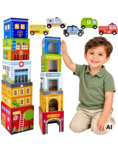 WOOPIE GREEN Puzzle Cubes City Vehicles + Figures 10 pcs.
