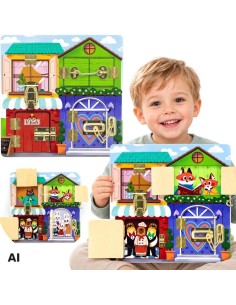 VIGA Wooden Montessori Manipulative Board - Opening Locks