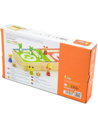 Drewniana gra Ludo Chińczyk Viga Toys