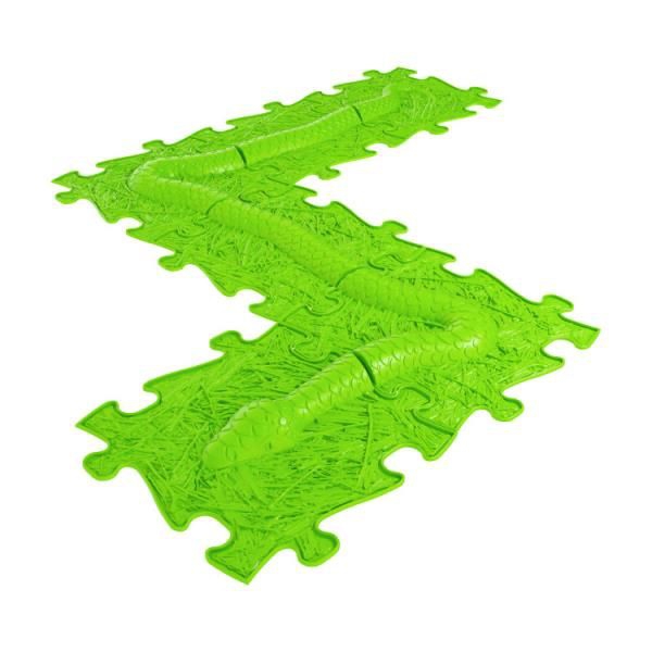 Mata sensoryczna ortopedyczna puzzle wąż zielony 6 el.