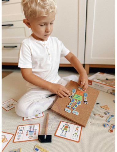 Drewniana Przybijanka Roboty 45 elementów Viga Toys