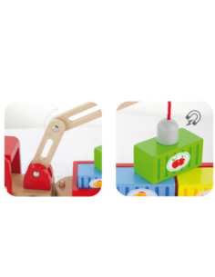 Drewniany Dźwig z kontenerami Viga Toys 2