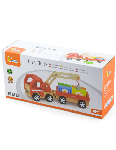 Drewniany Dźwig z kontenerami Viga Toys