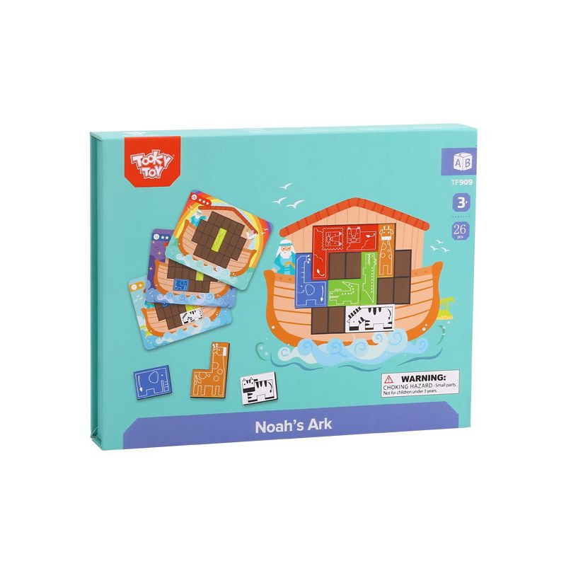 TOOKY TOY Układanka Magnetyczna Logiczna Puzzle Tetris Arka Noego 26 el.