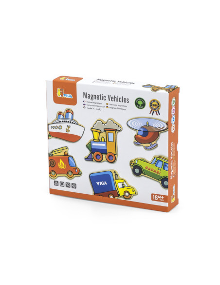 Drewniany zestaw magnesów Pojazdy Viga Toys