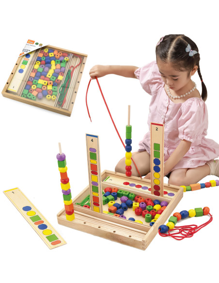 Drewniana Gra edukacyjna Logiczne koraliki Viga Toys