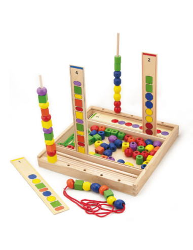 Drewniana Gra edukacyjna Logiczne koraliki Viga Toys