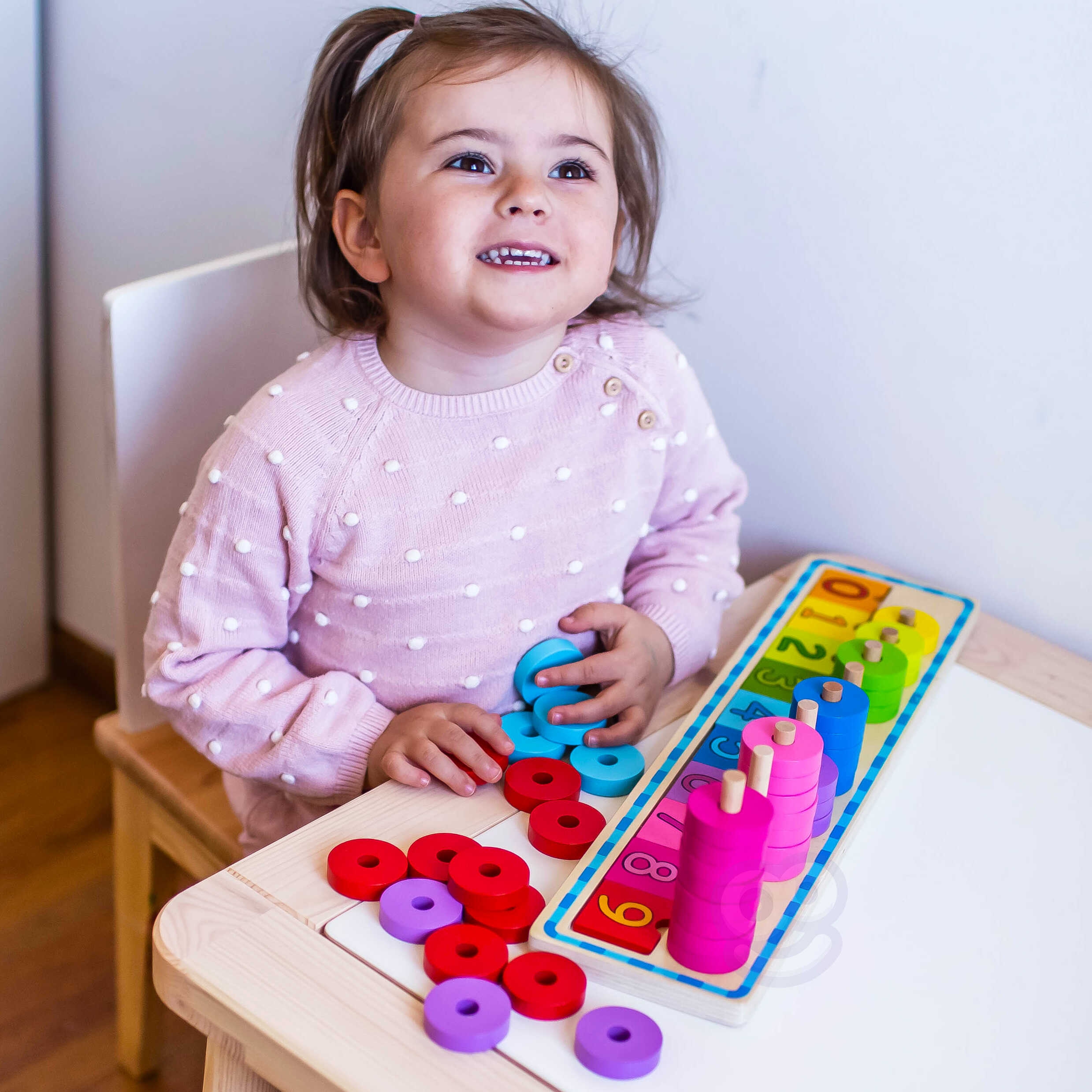 Układanka nauka liczenia i kolorów montessori 56 el.