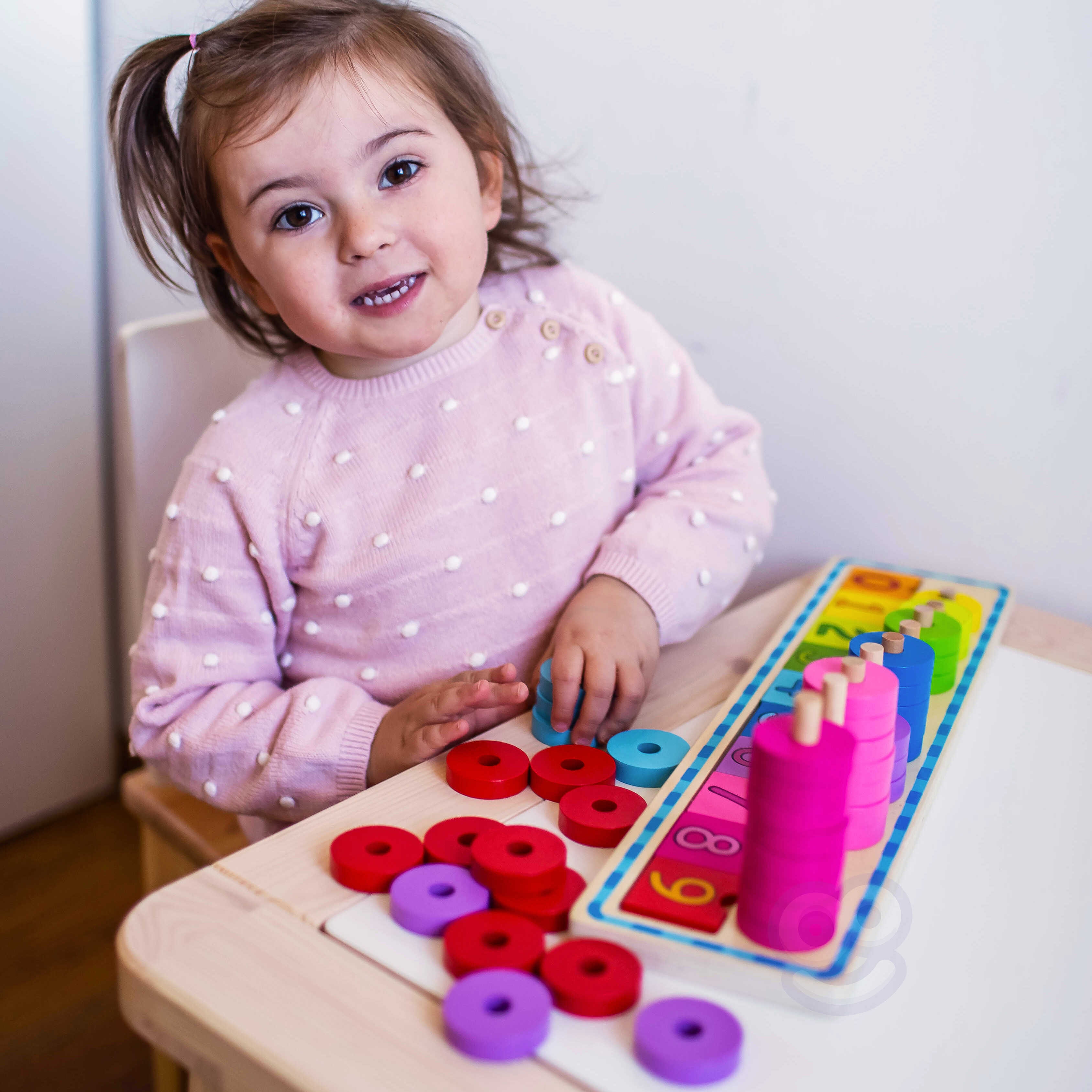 Układanka nauka liczenia i kolorów montessori 56 el.