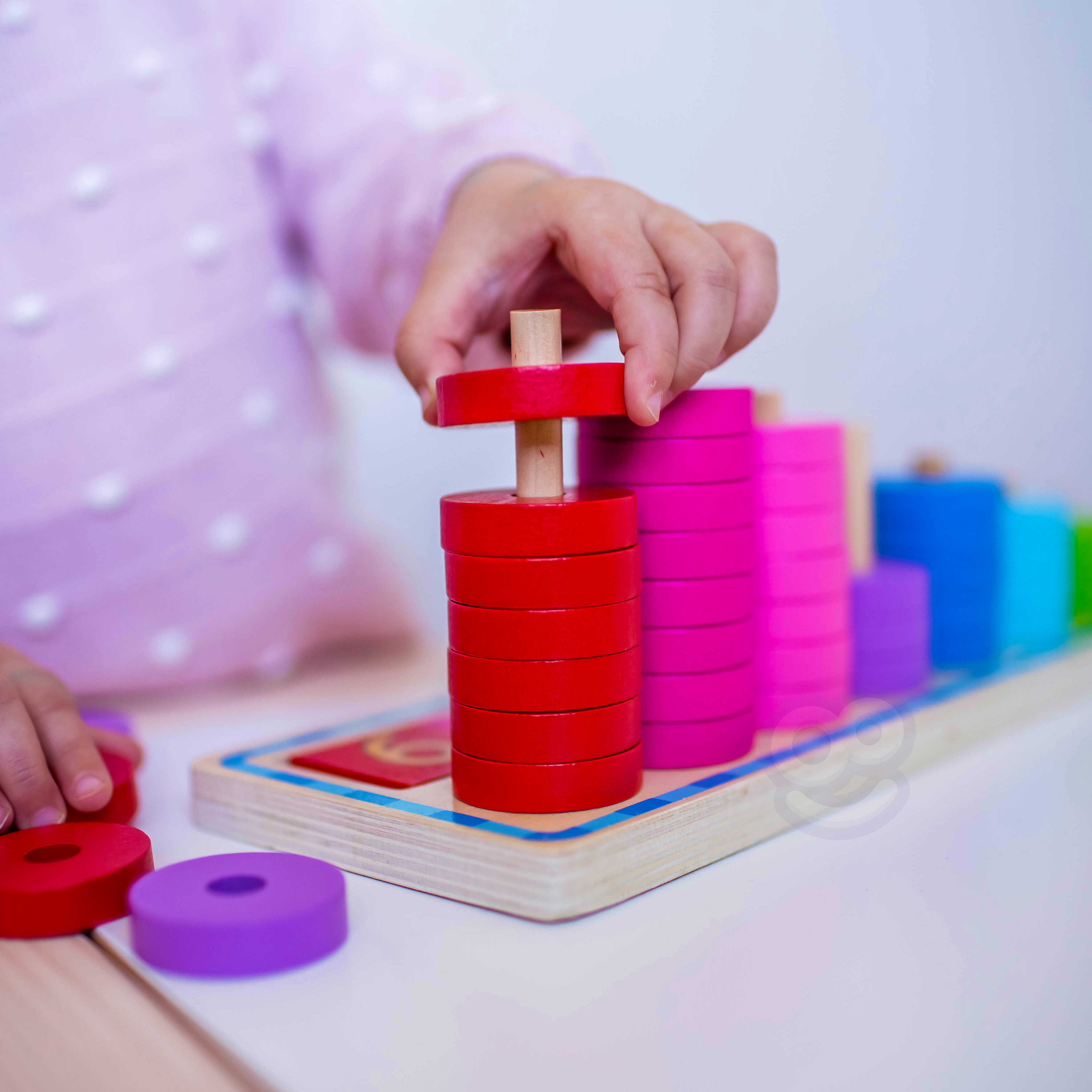 Układanka nauka liczenia i kolorów montessori 56 el.