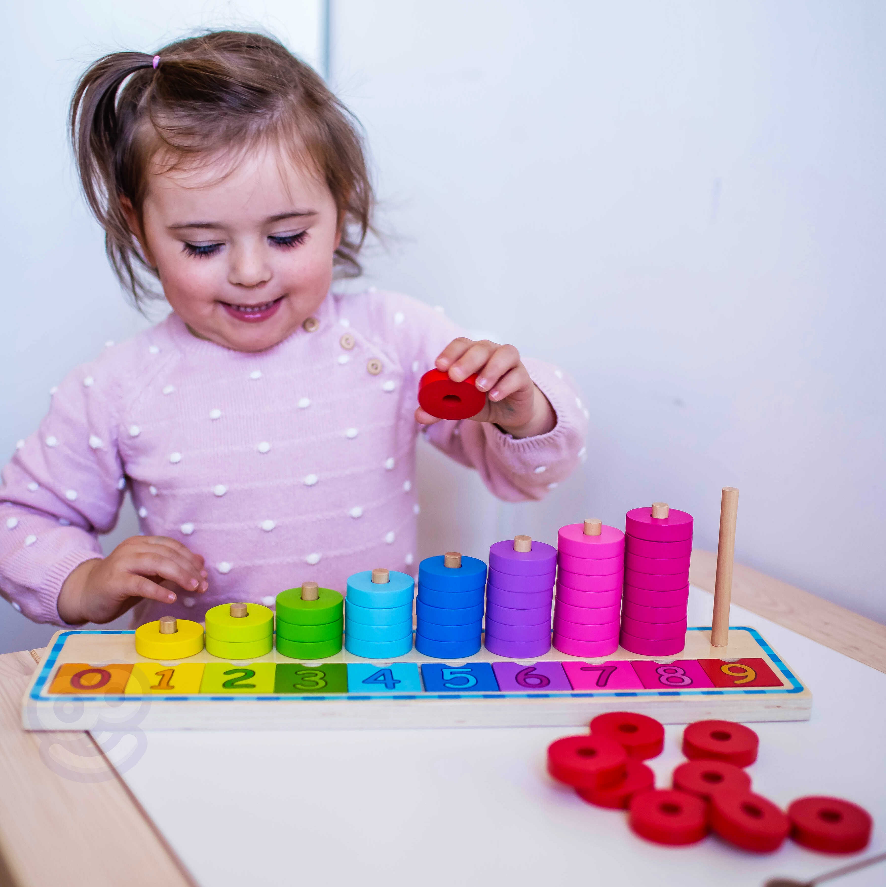 Układanka nauka liczenia i kolorów montessori 56 el.