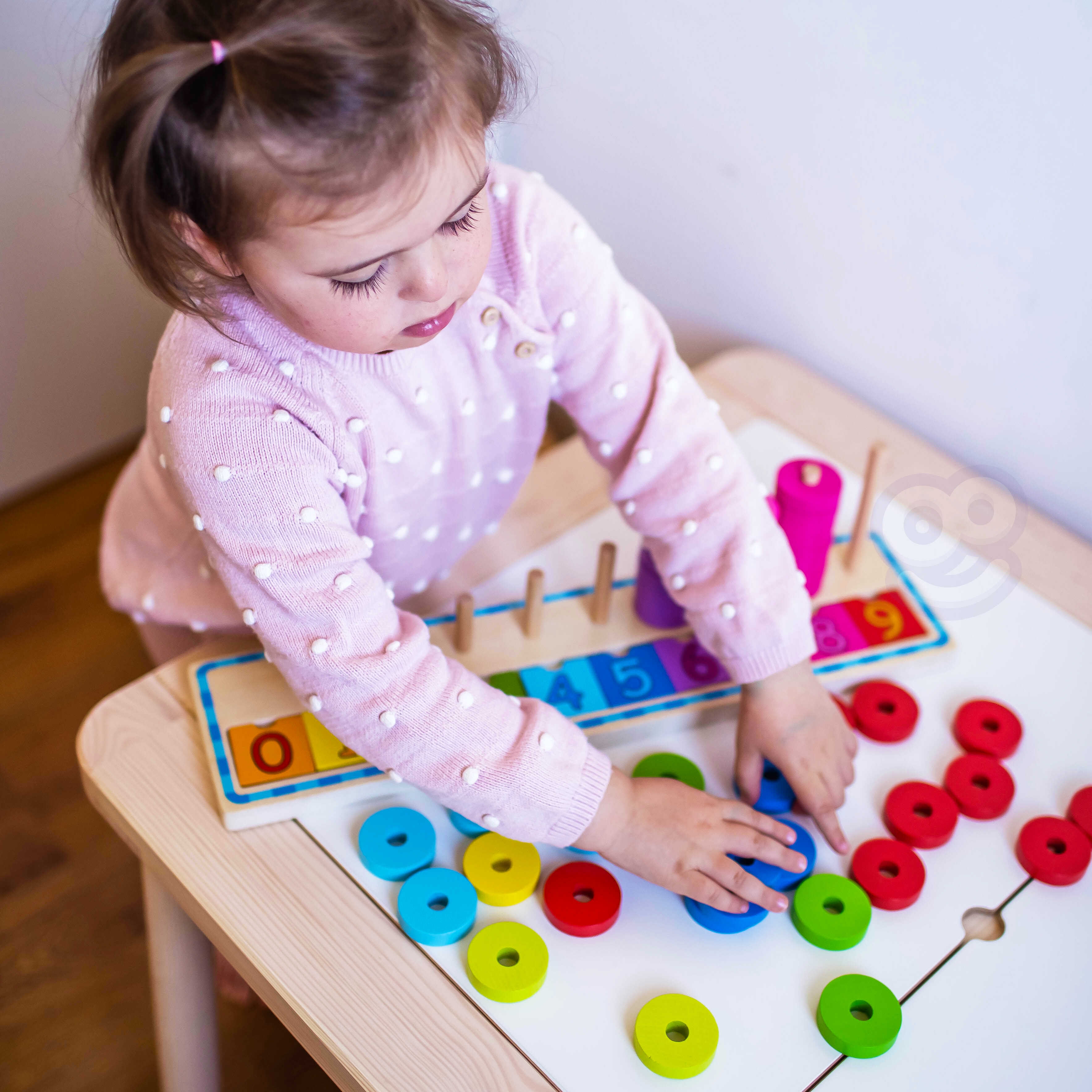 Układanka nauka liczenia i kolorów montessori 56 el.