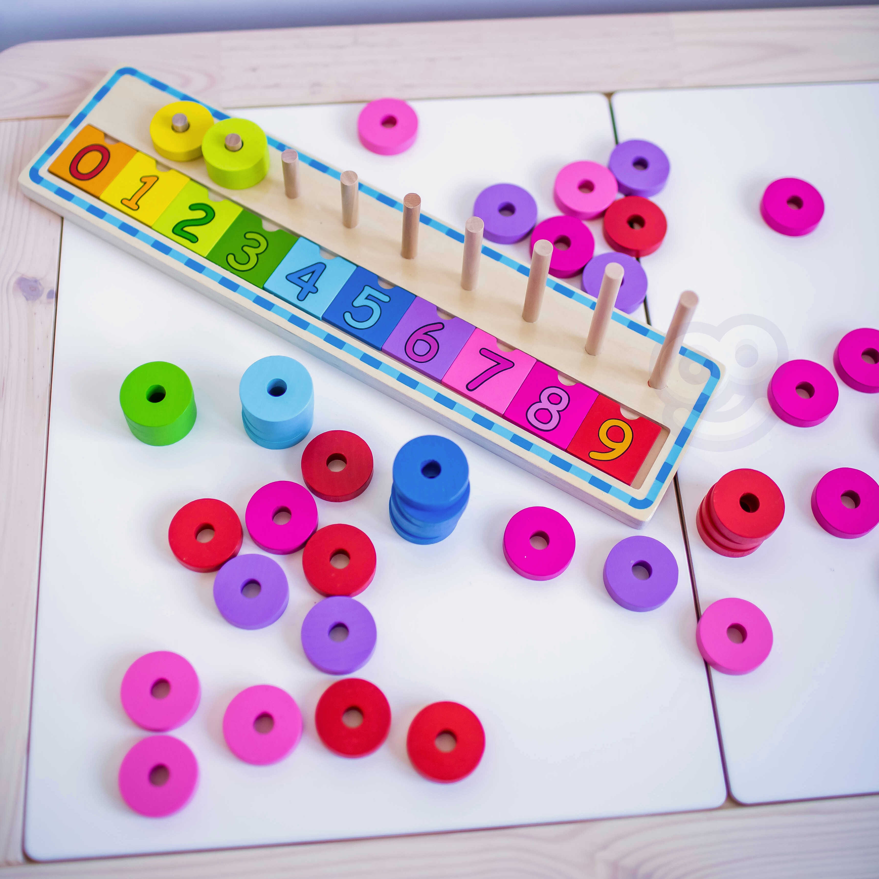 Układanka nauka liczenia i kolorów montessori 56 el.