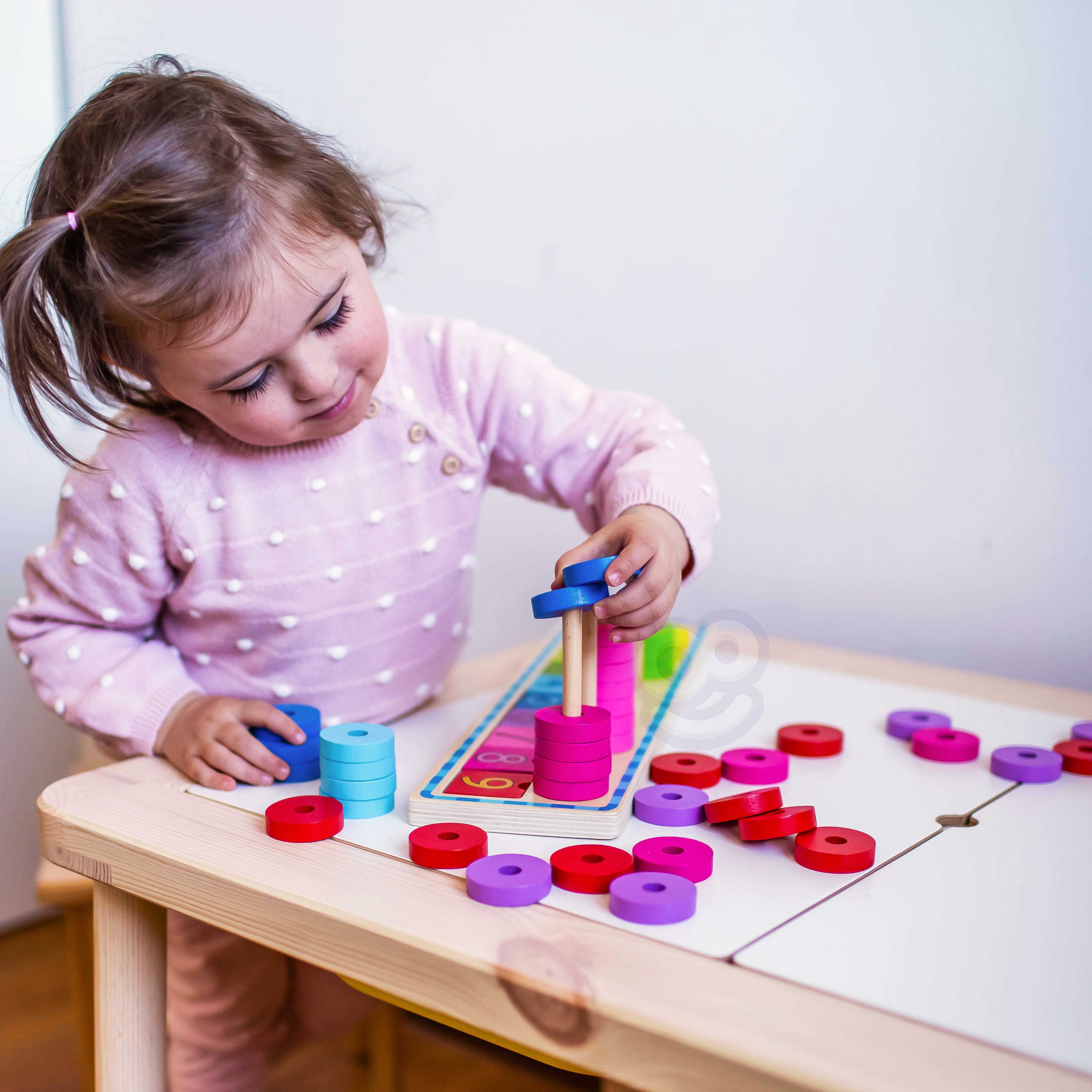 Układanka nauka liczenia i kolorów montessori 56 el.