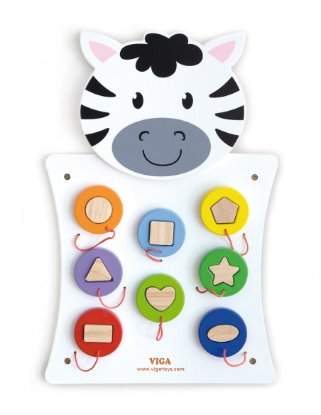 Drewniana Gra Dopasuj kształty Zebra Viga Toys
