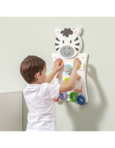 Wooden Zebra Manipulative Board FSC Montessori - VIGA 2