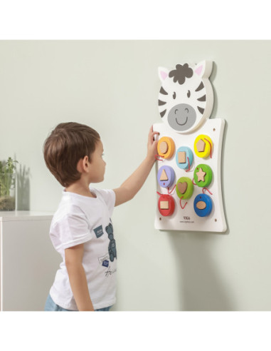 Drewniana Gra Dopasuj kształty Zebra Viga Toys