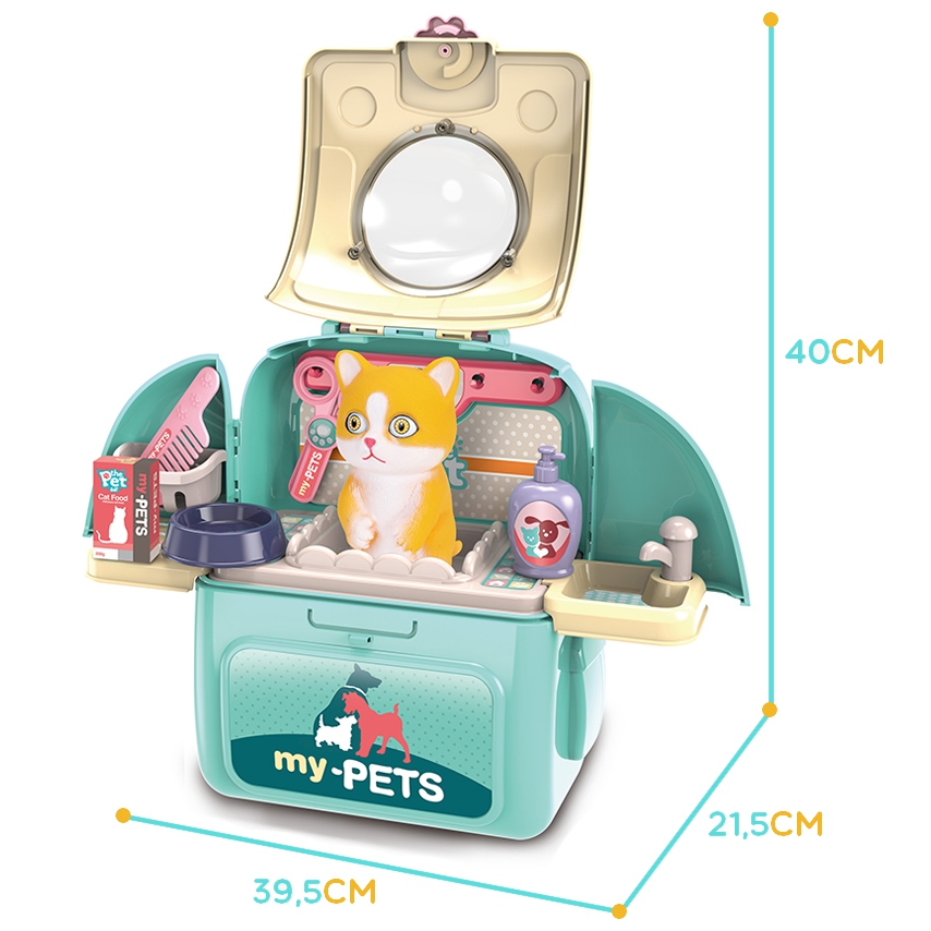 Kotek przenośny salon piękności 2w1 w plecaku transporter