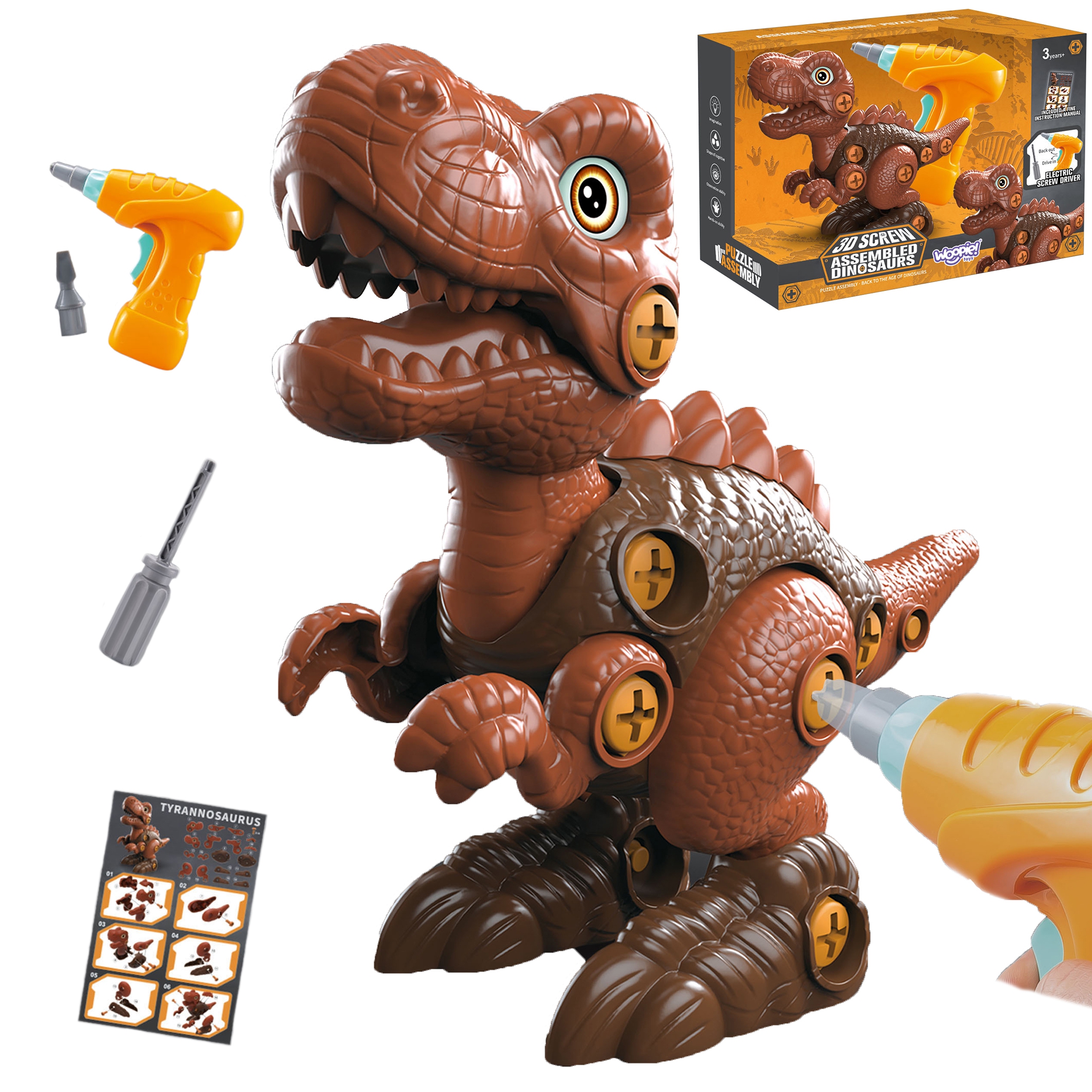 Dinozaur do skręcania zestaw konstrukcyjny + wiertarka 31 el.