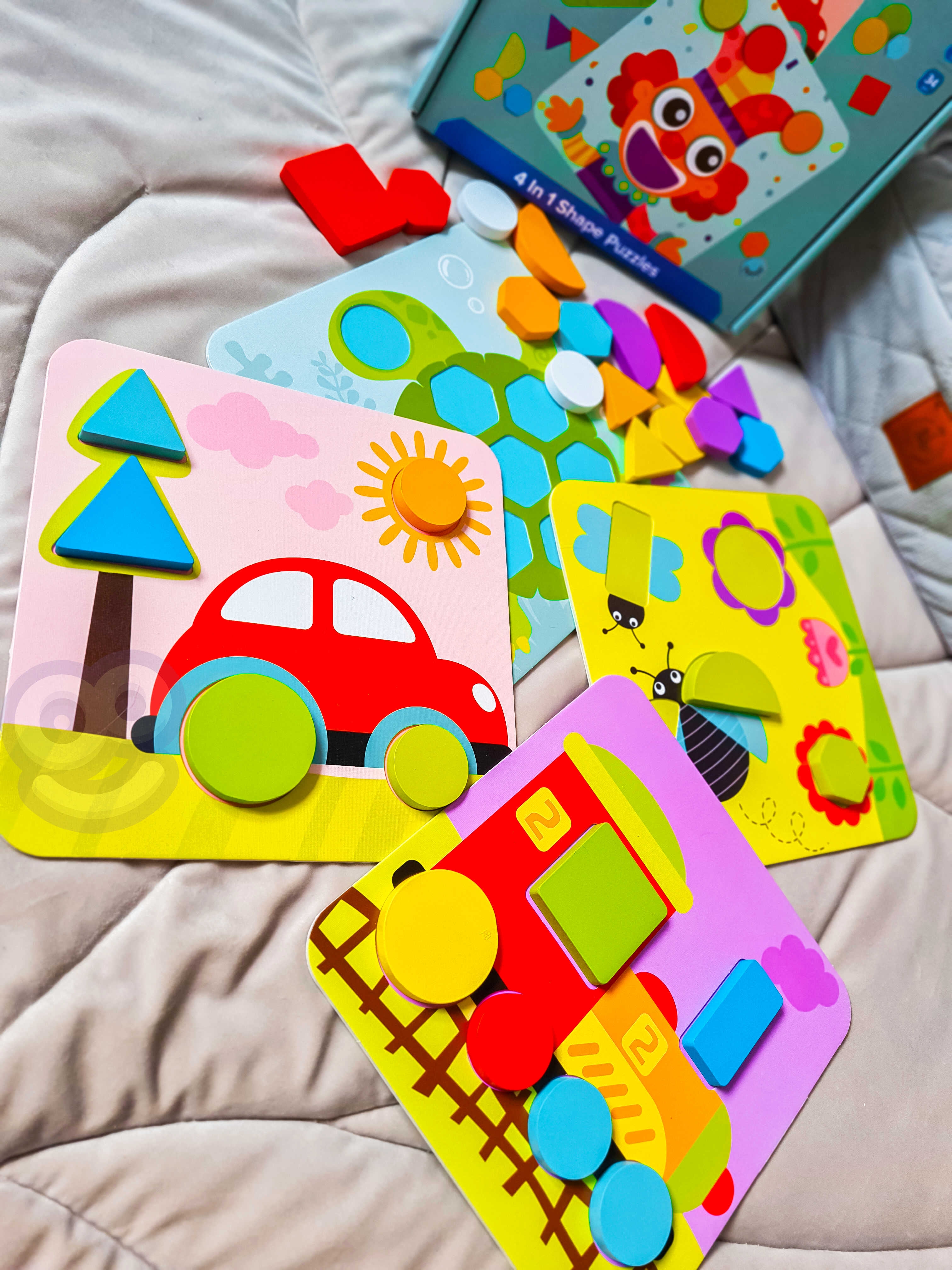 Puzzle 4 w 1 układanka klocki mntessori