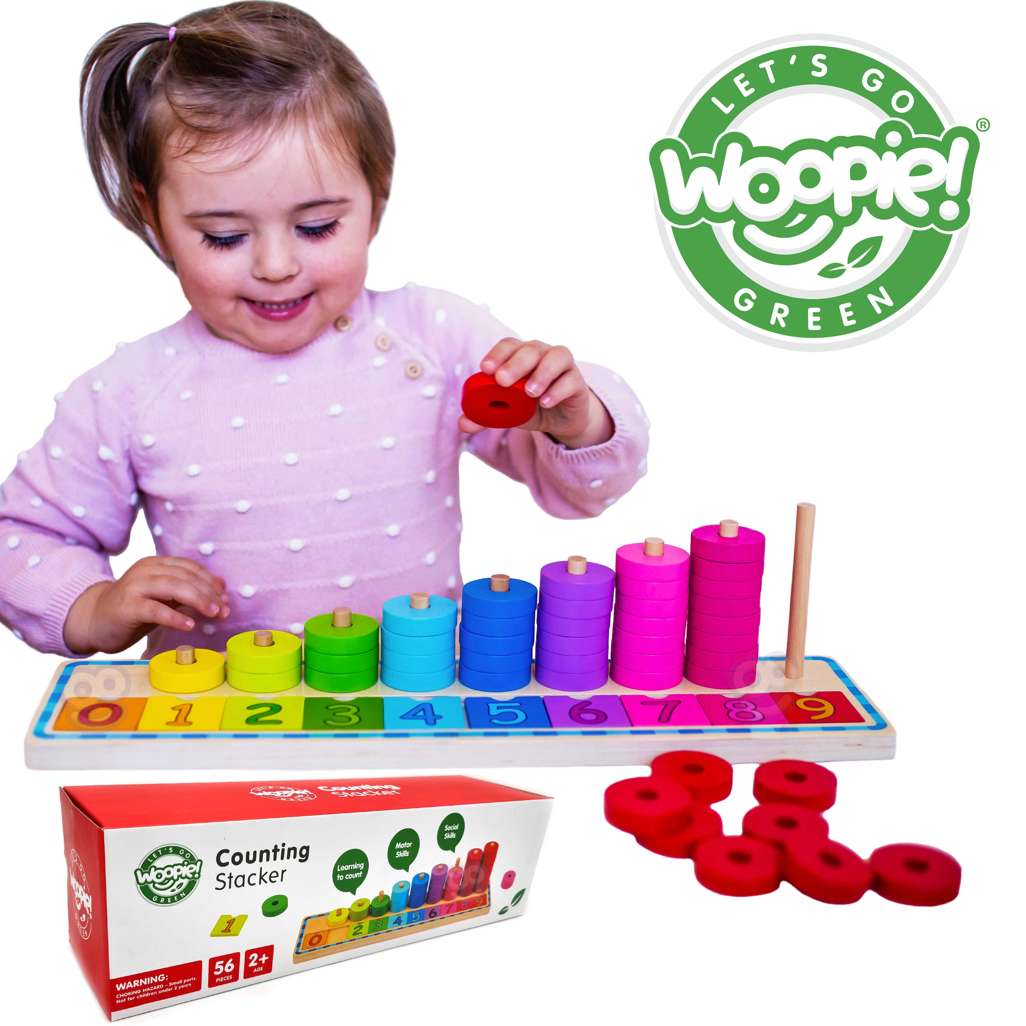 Układanka nauka liczenia i kolorów montessori 56 el.