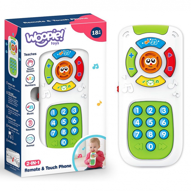 WOOPIE Moj Pierwszy Telefon Edukacyjny Pilot Interaktywny 2w1