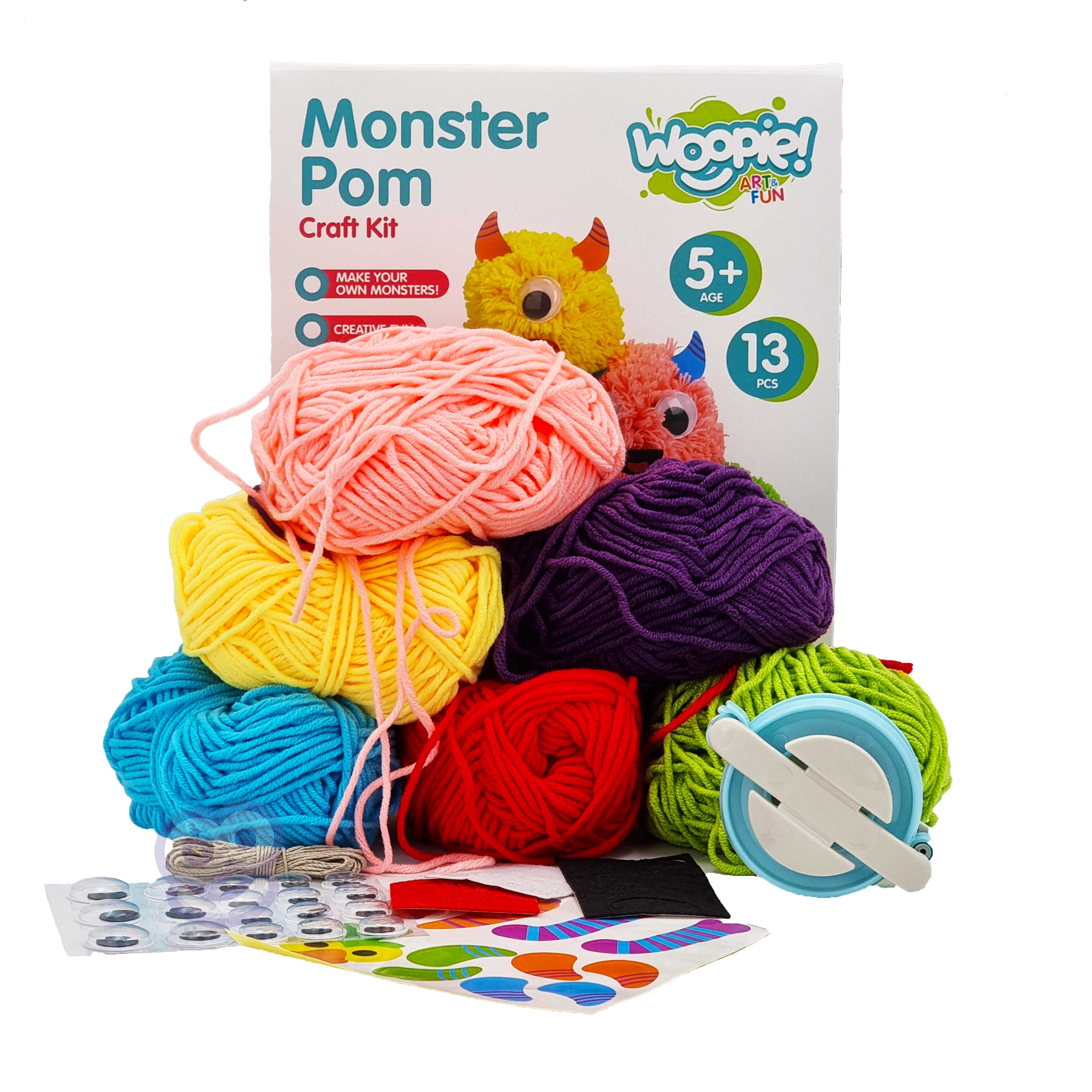 Zestaw kreatywny zrób potworka monster pom